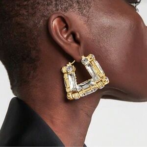 Valentina Baguette Crystal Square Earrings